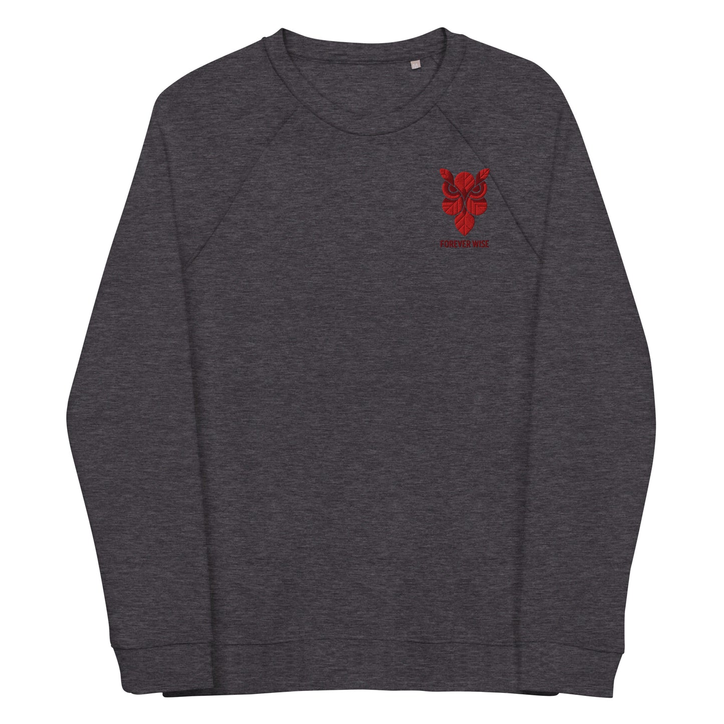 Owl Unisex Organic Raglan Sweatshirt: 'Forever Wise' in Fall | Sustainable Fashion USA Dudeily