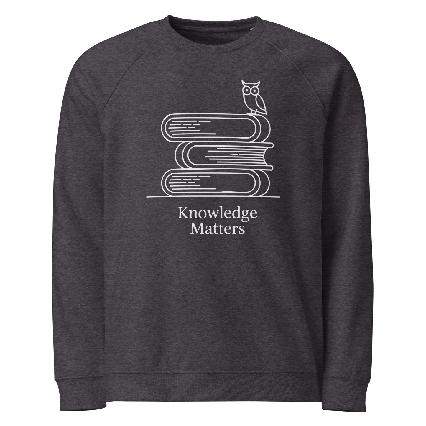 Unisex organic raglan sweatshirt Charcoal Melange Dudeily