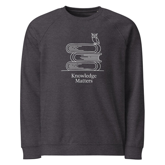 Unisex organic raglan sweatshirt Charcoal Melange Dudeily