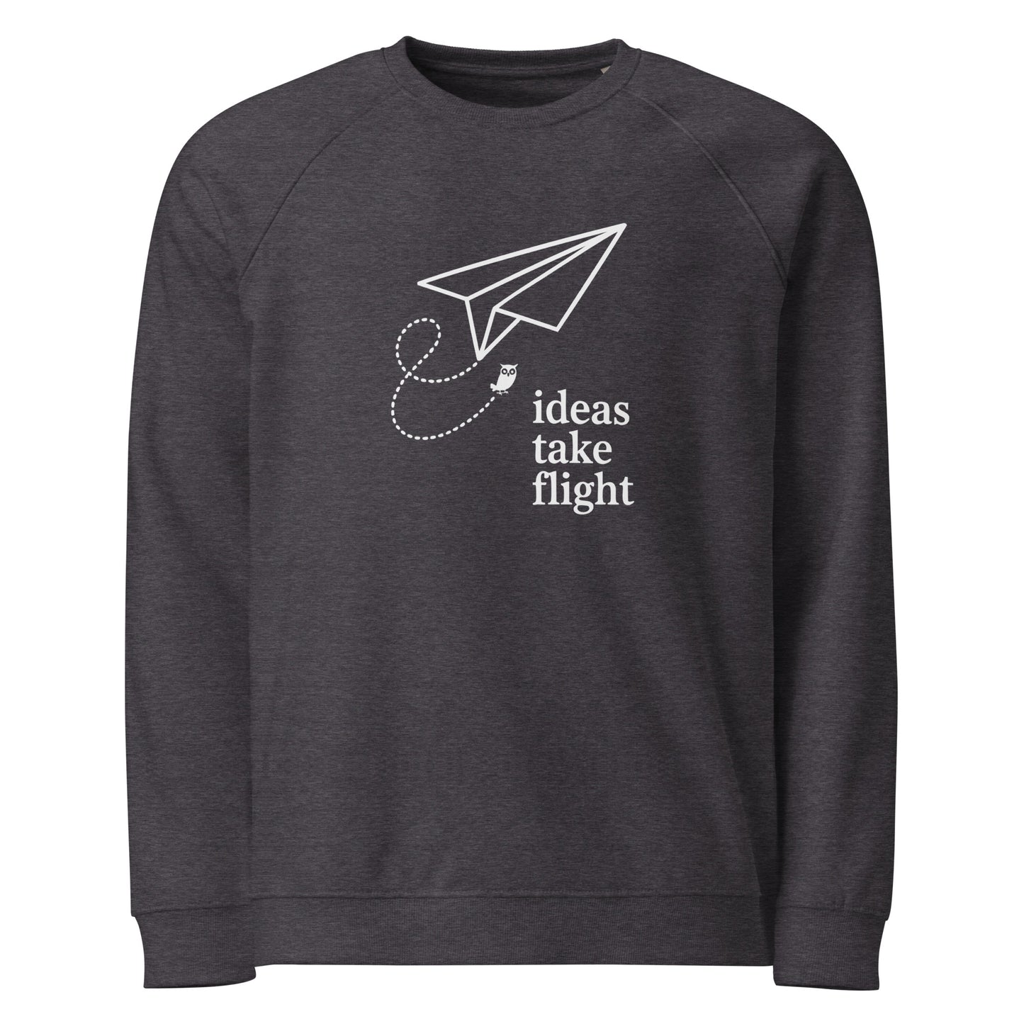 Unisex organic raglan sweatshirt Charcoal Melange Dudeily