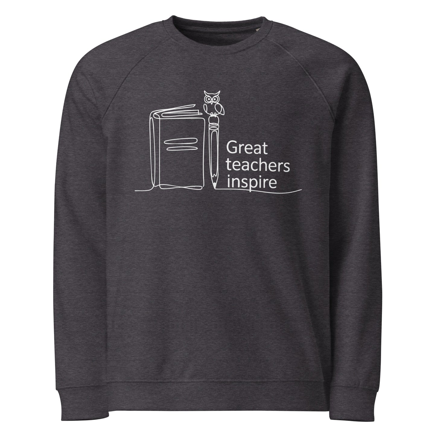 Unisex organic raglan sweatshirt Charcoal Melange Dudeily