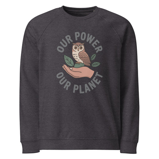 Unisex organic raglan sweatshirt Charcoal Melange Dudeily