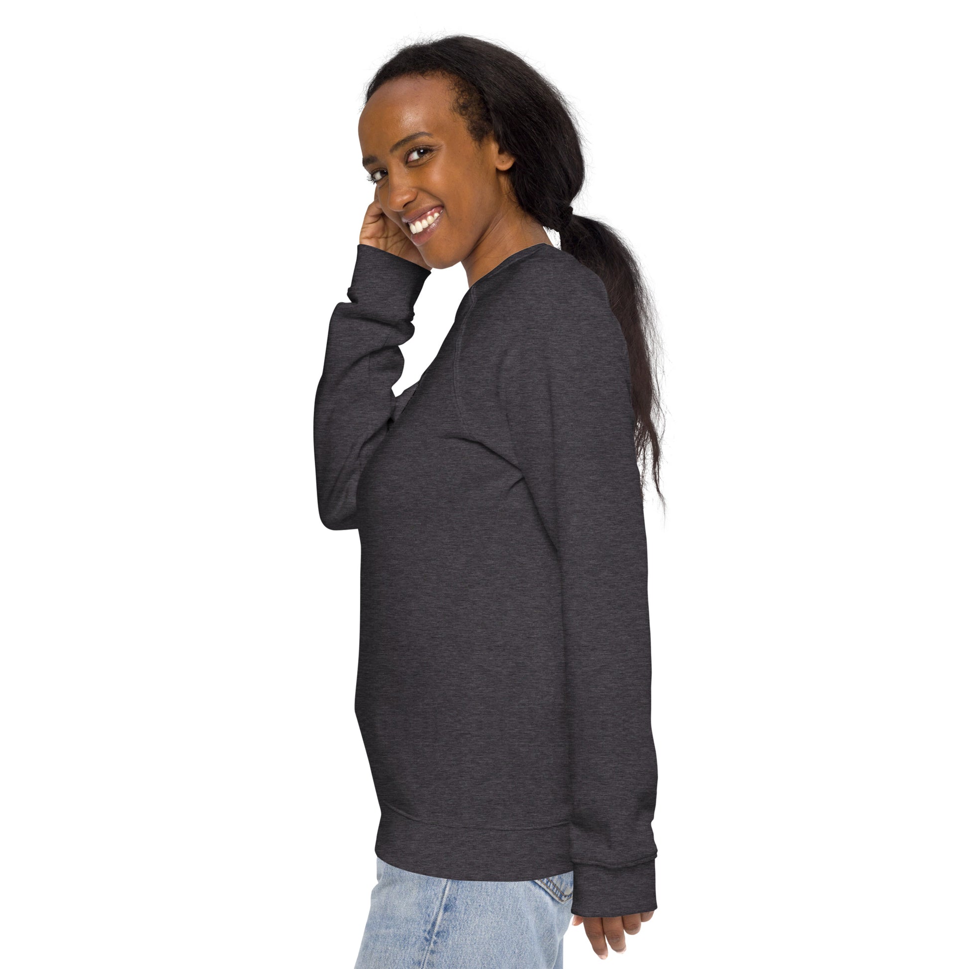 Eco-Friendly Owl Clothing Embroidered Unisex Organic Raglan Sweatshirt "Grow With Care" Dudeily