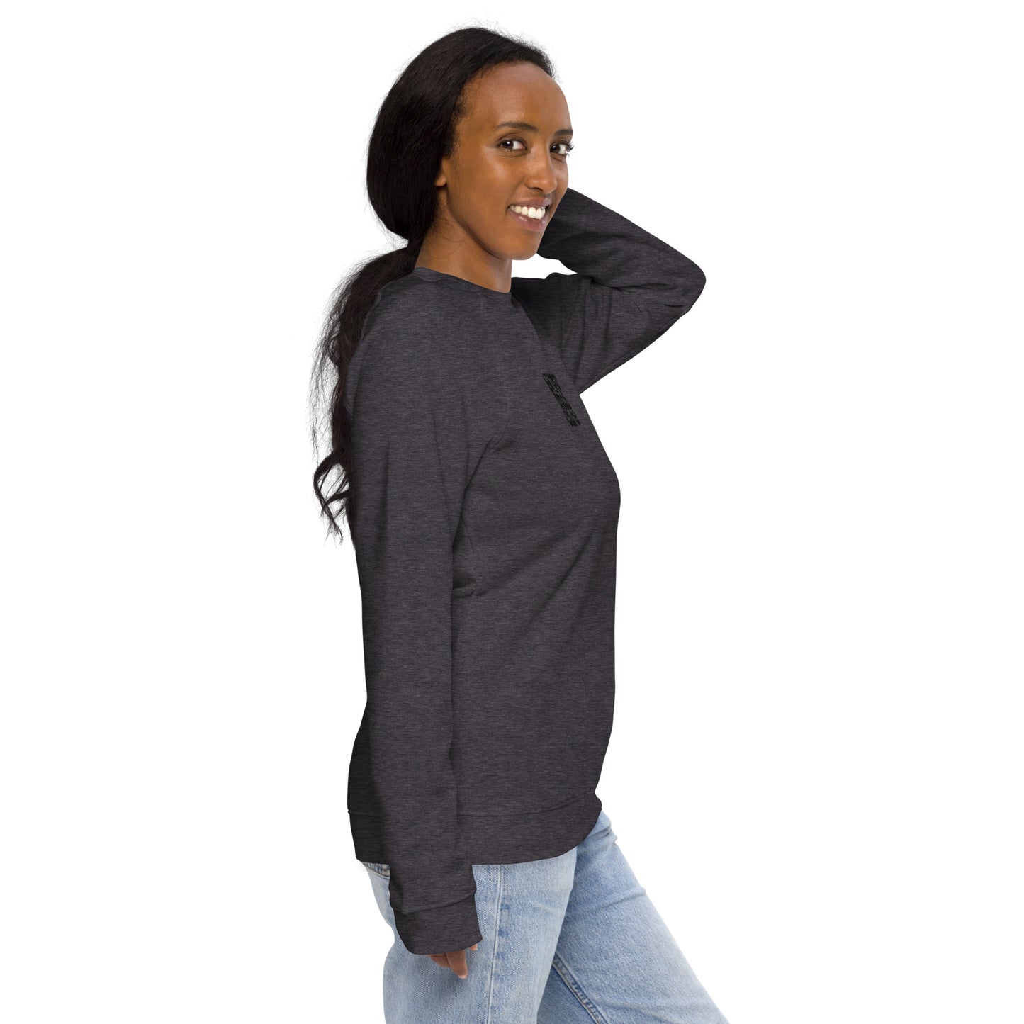 Eco-Friendly Owl Clothing Embroidered Unisex Organic Raglan Sweatshirt "Grow With Care" Dudeily