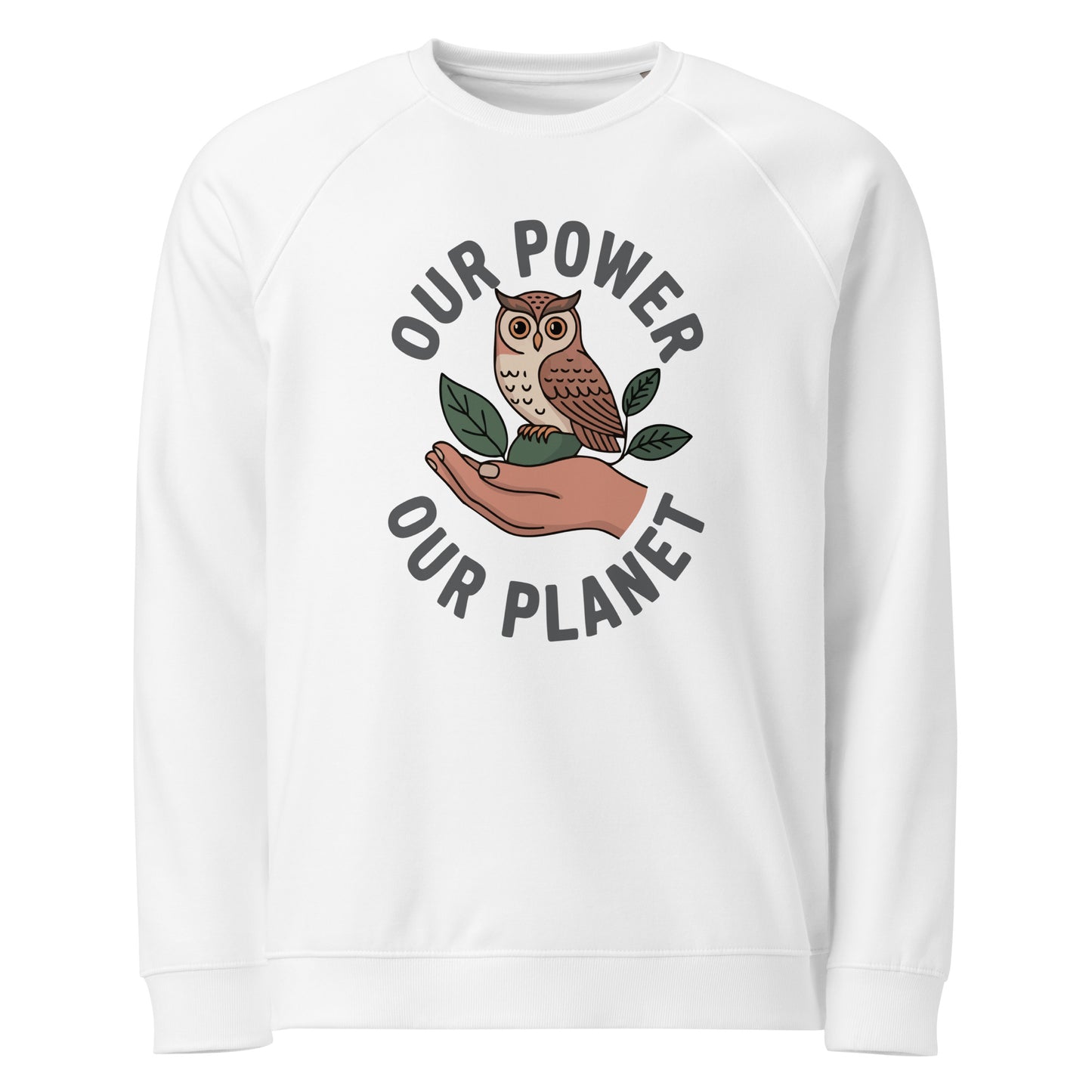 Unisex organic raglan sweatshirt White Dudeily