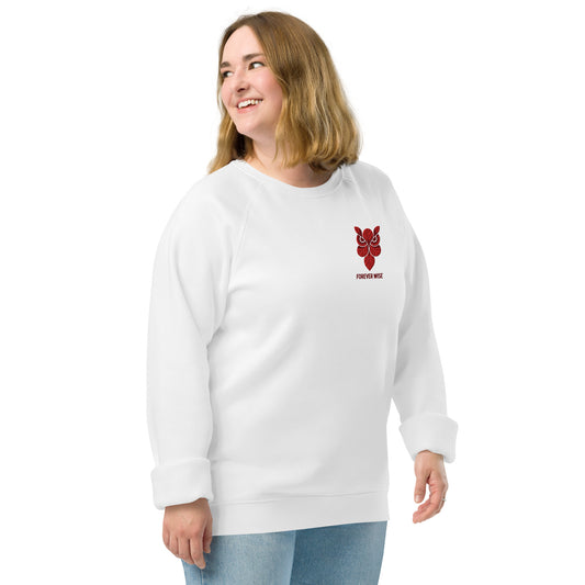 Owl Unisex Organic Raglan Sweatshirt: 'Forever Wise' in Fall | Sustainable Fashion USA Dudeily