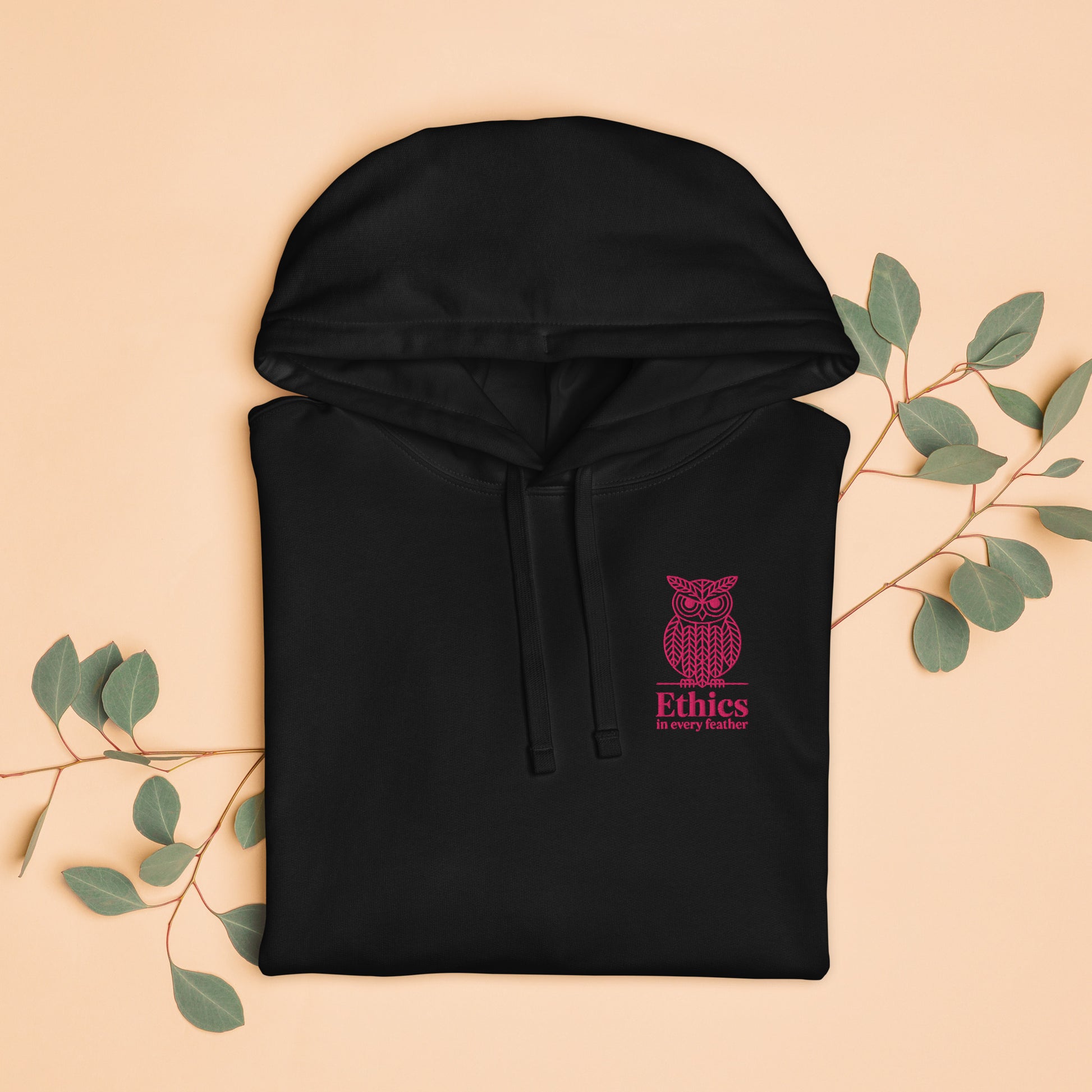 Owl Unisex Organic Relaxed Hoodie – "Ethics in Every Feather" | Sustainable Fashion Dudeily