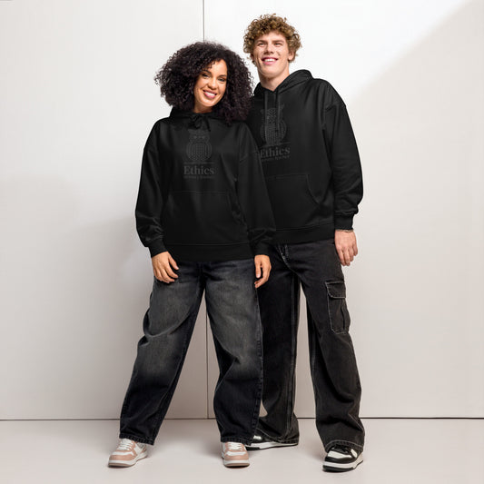 Unisex Organic Relaxed Hoodie: 'Ethics in Every Feather' | Sustainable Owl Fashion USA Dudeily