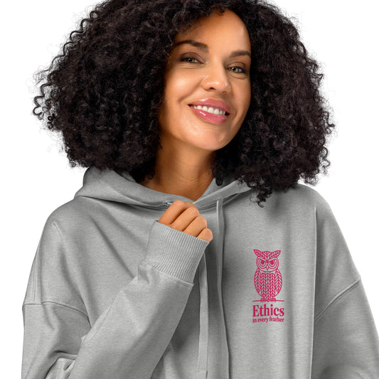 Owl Unisex Organic Relaxed Hoodie – "Ethics in Every Feather" | Sustainable Fashion Dudeily