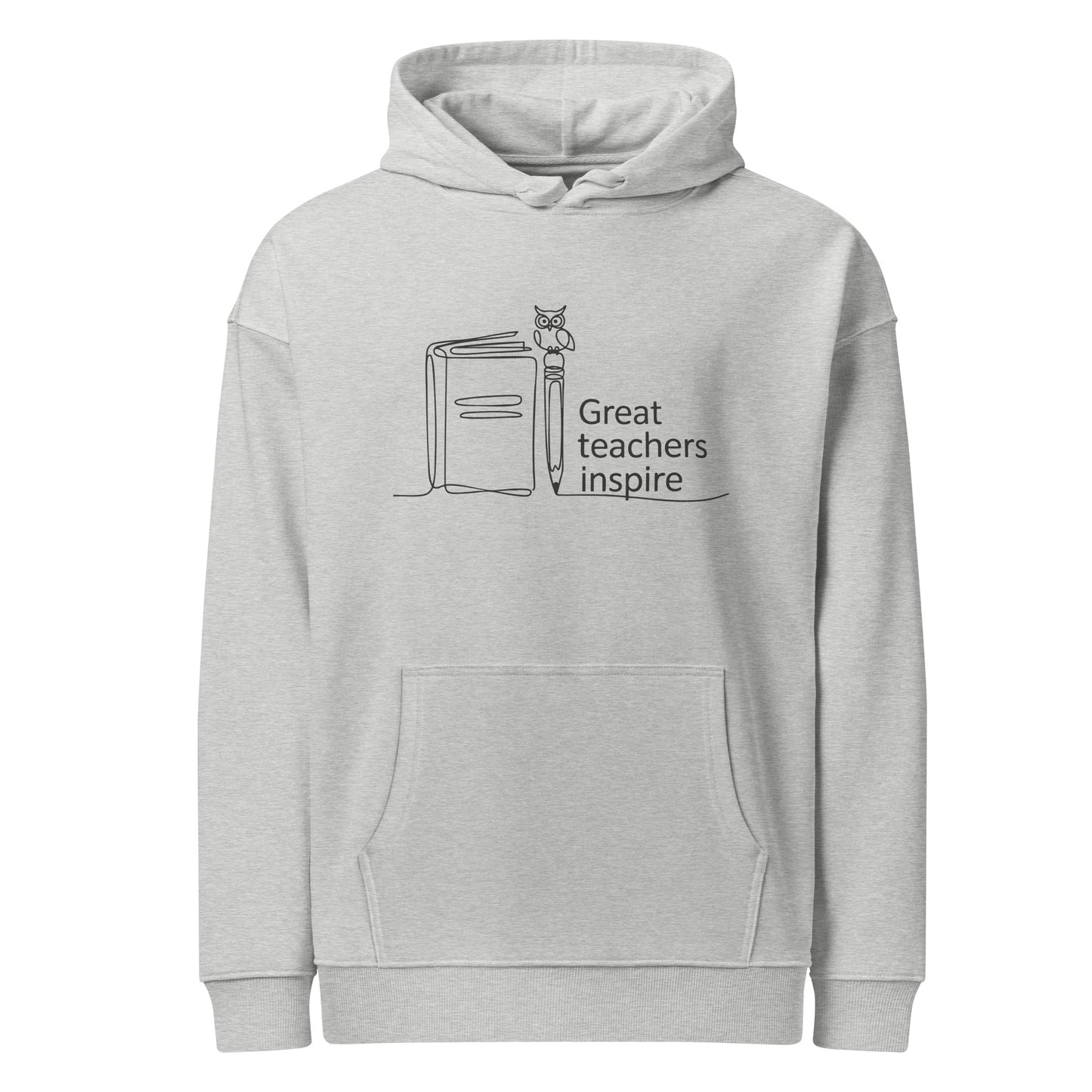 Unisex organic relaxed hoodie Heather Grey Dudeily