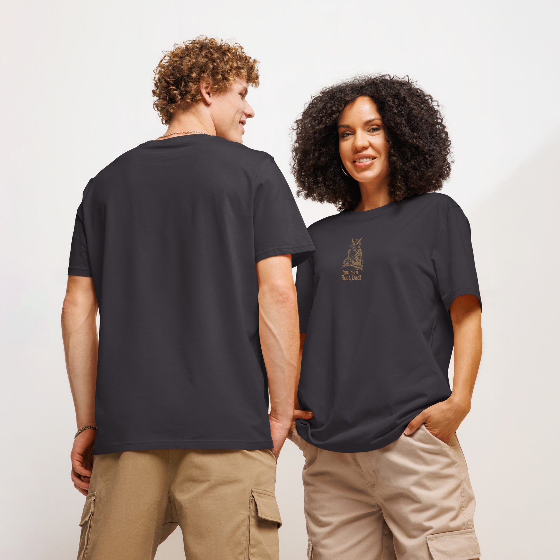 Unisex Organic Ribbed Neck T-Shirt | Owl-Themed Sustainable Eco Fashion for Ethical Nature Lovers USA Dudeily