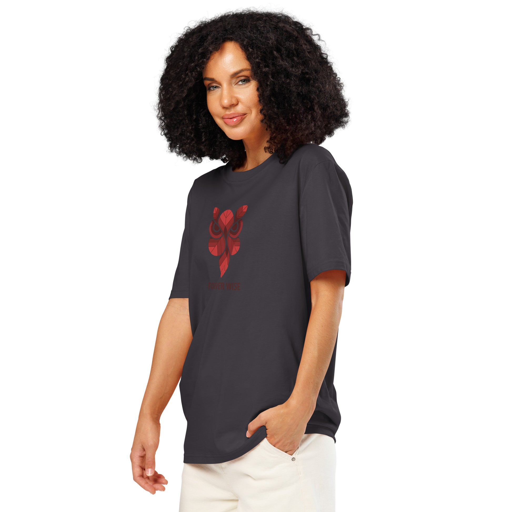 Unisex Organic Ribbed Neck T-Shirt: 'Forever Wise' | Sustainable Owl Fashion USA Dudeily
