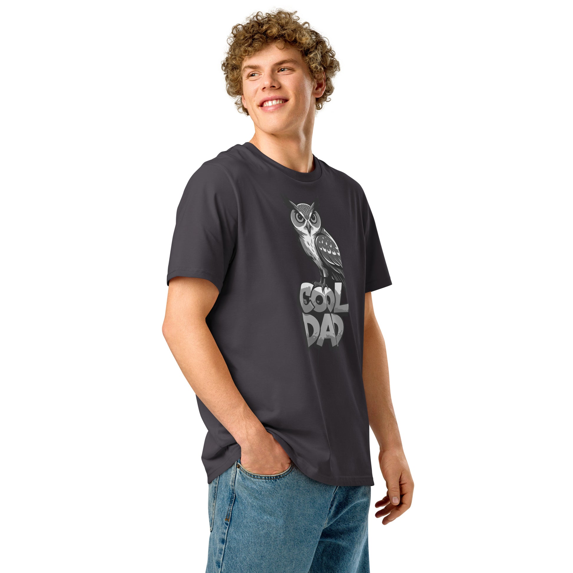 Unisex Organic Ribbed Neck T-Shirt – Owl-Themed Sustainable Fashion for Father’s Day | Dudeily Dudeily