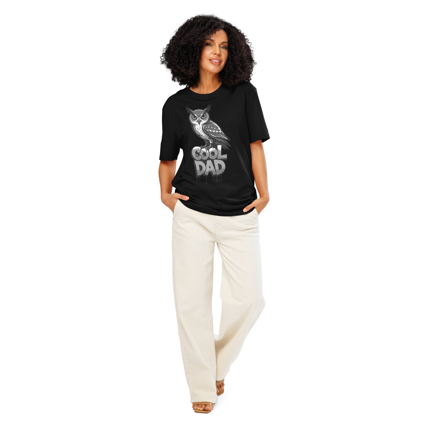 Unisex Organic Ribbed Neck T-Shirt – Owl-Themed Sustainable Fashion for Father’s Day | Dudeily Black Dudeily