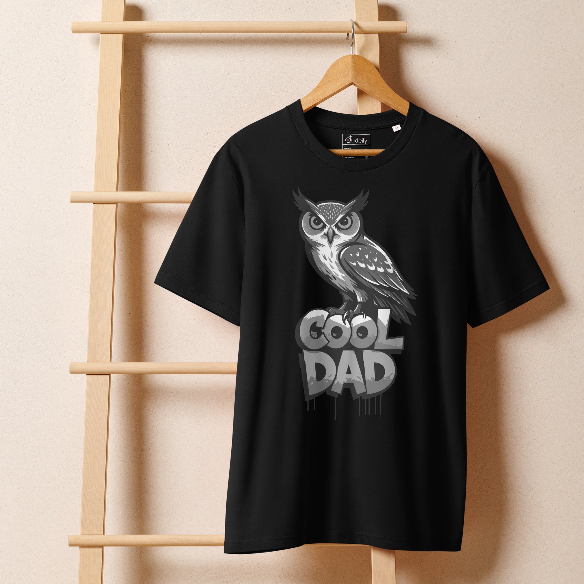 Unisex Organic Ribbed Neck T-Shirt – Owl-Themed Sustainable Fashion for Father’s Day | Dudeily Dudeily