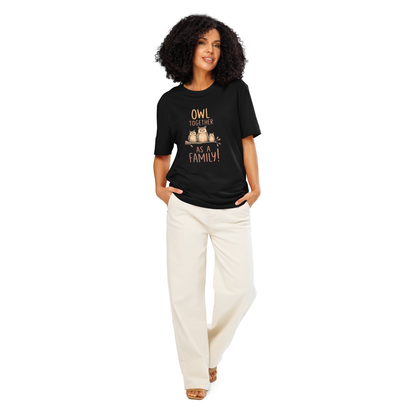 Unisex Organic Ribbed Neck T-Shirt – OwlNest Sustainable Fashion Fit for Family Day Moments Black Dudeily