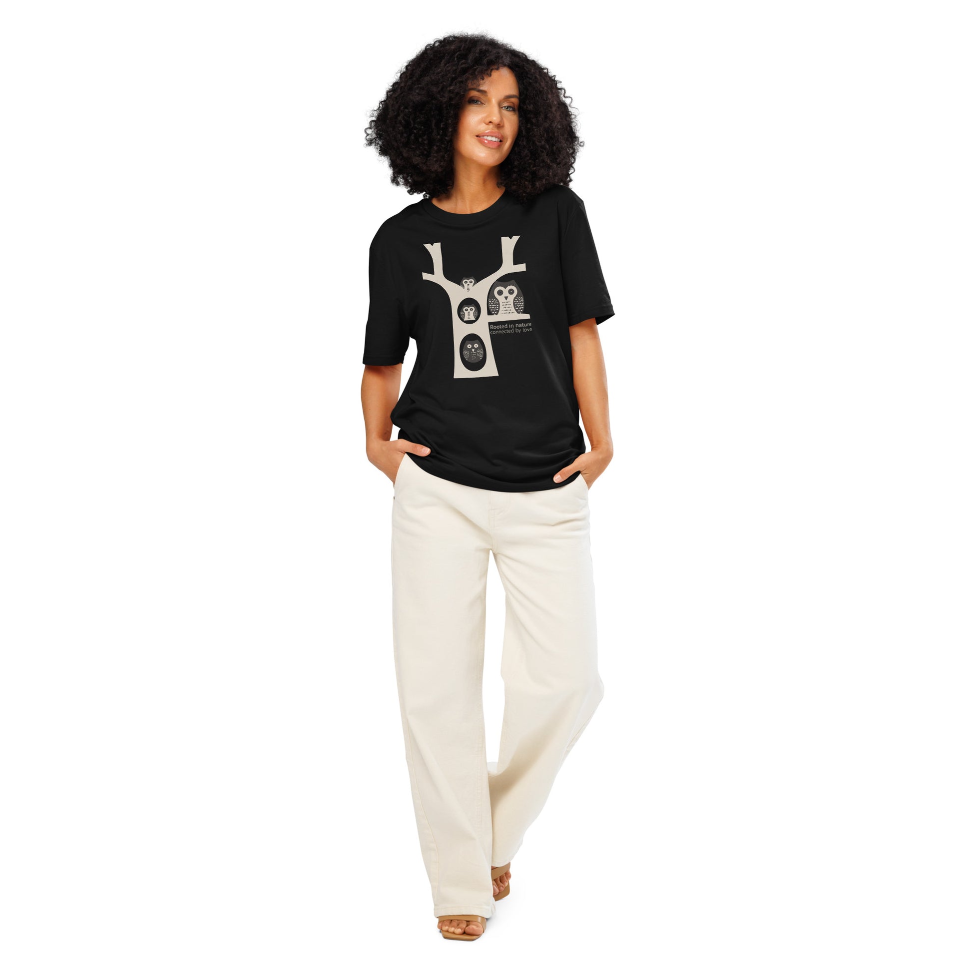 Unisex Organic Ribbed Neck T-Shirt – OwlNest Sustainable Fashion for Family Day Vibes Black Dudeily
