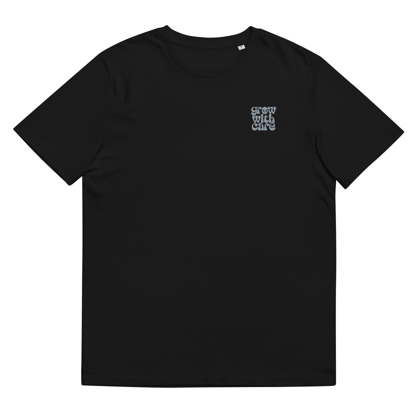 Eco-Friendly Owl Clothing Embroidered Unisex Organic Ribbed Neck T-Shirt "Grow With Care" Dudeily
