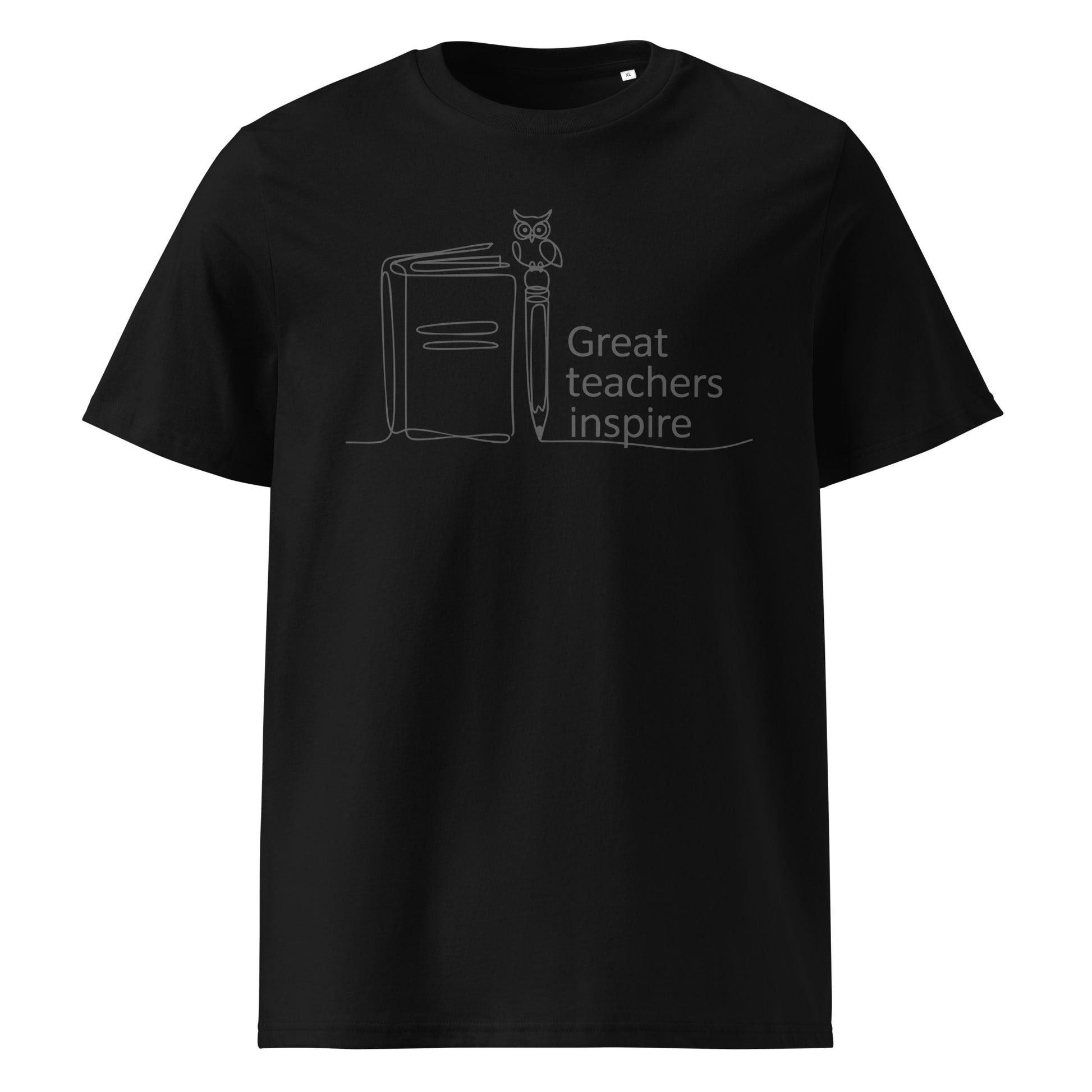 Unisex organic ribbed neck t-shirt Black Dudeily