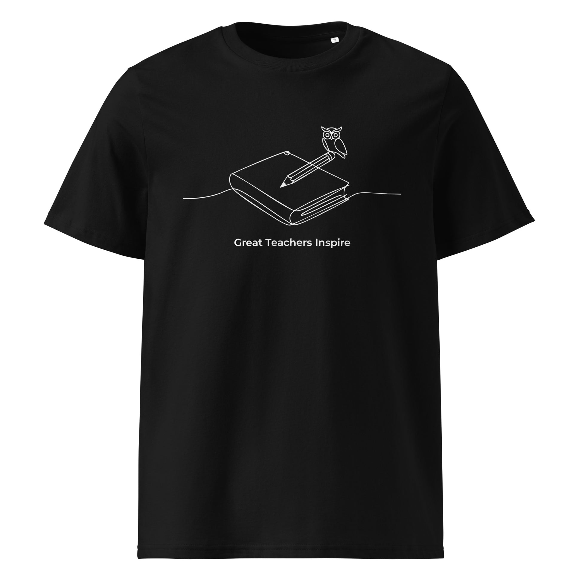 Unisex organic ribbed neck t-shirt Black Dudeily