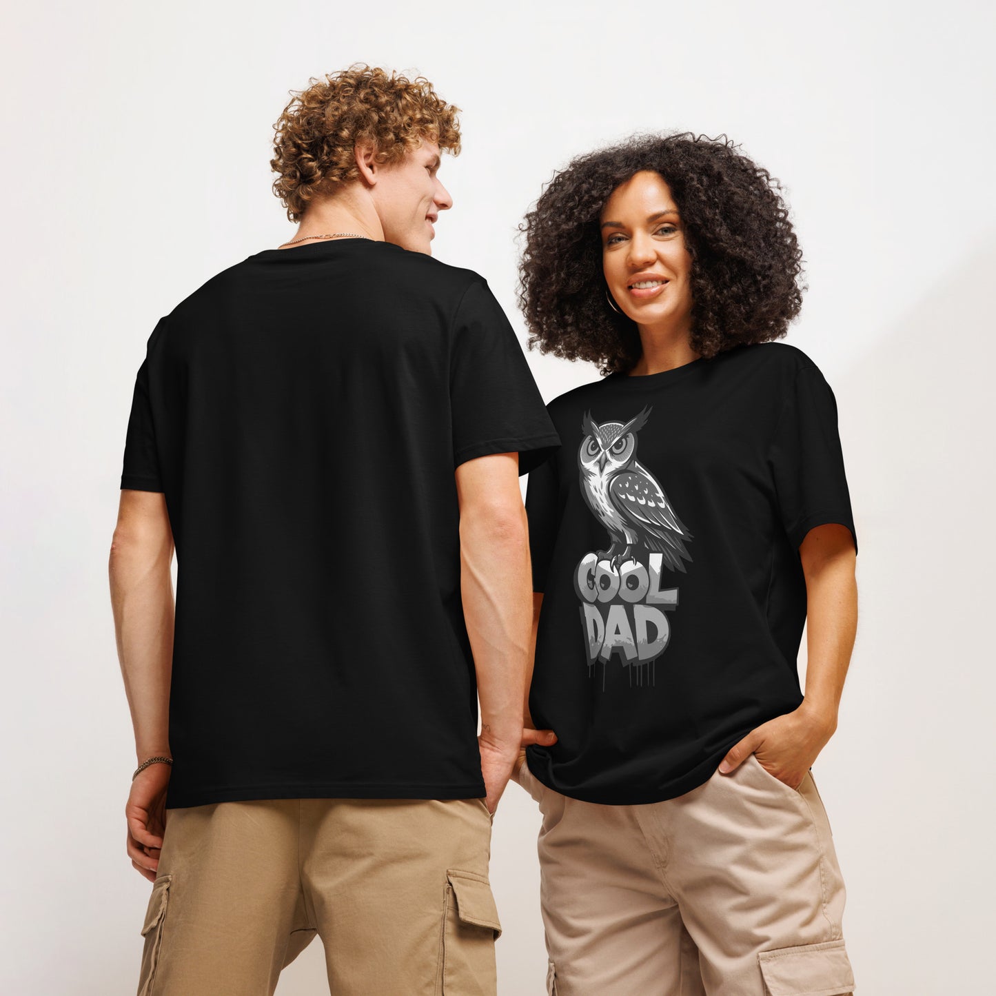 Unisex Organic Ribbed Neck T-Shirt – Owl-Themed Sustainable Fashion for Father’s Day | Dudeily Dudeily