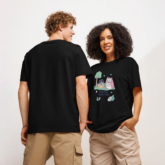 Unisex Organic Ribbed Neck T-Shirt – OwlThread Sustainable Fashion Pick for Family Day Dudeily