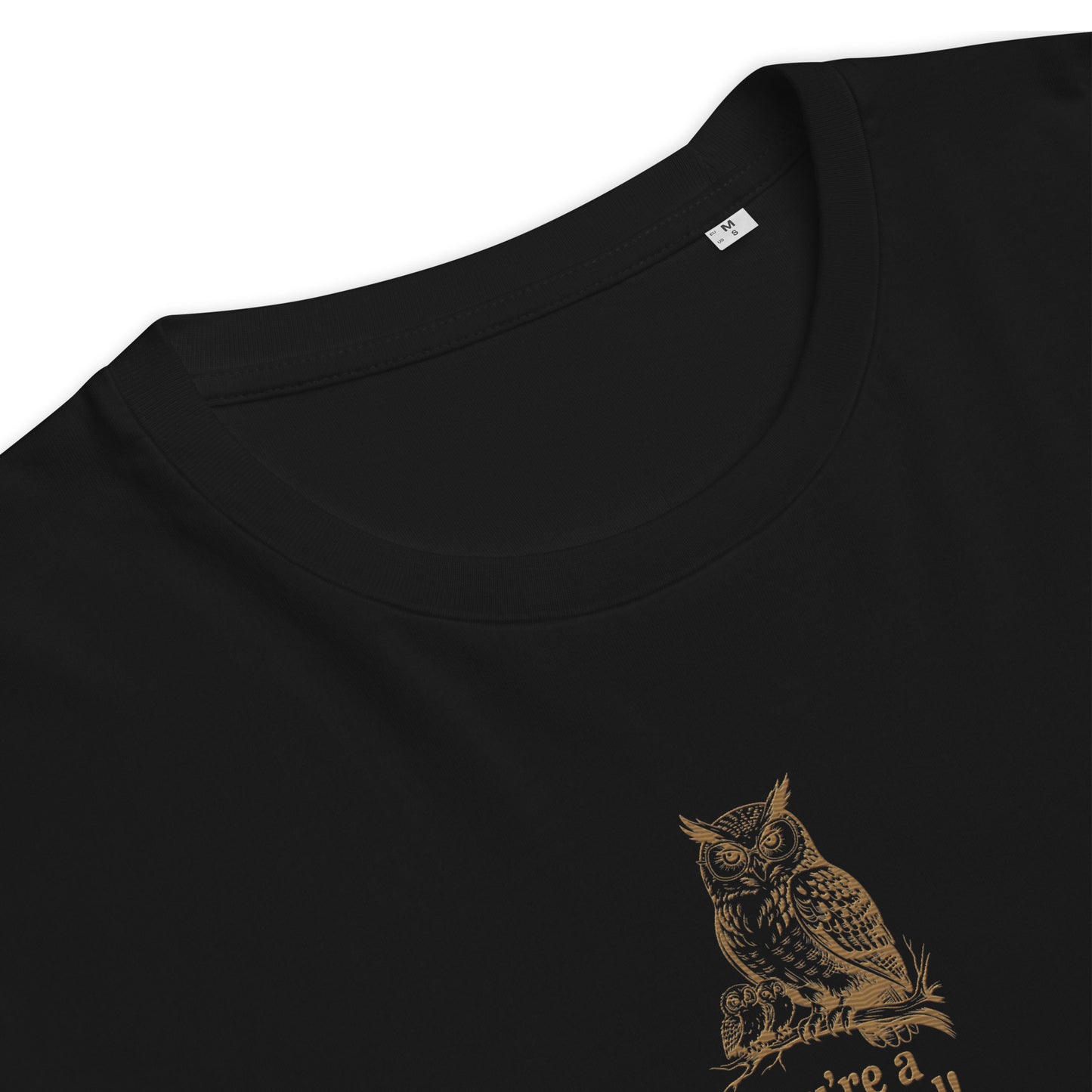 Unisex Organic Ribbed Neck T-Shirt | Owl-Themed Sustainable Eco Fashion for Conscious Shoppers Dudeily