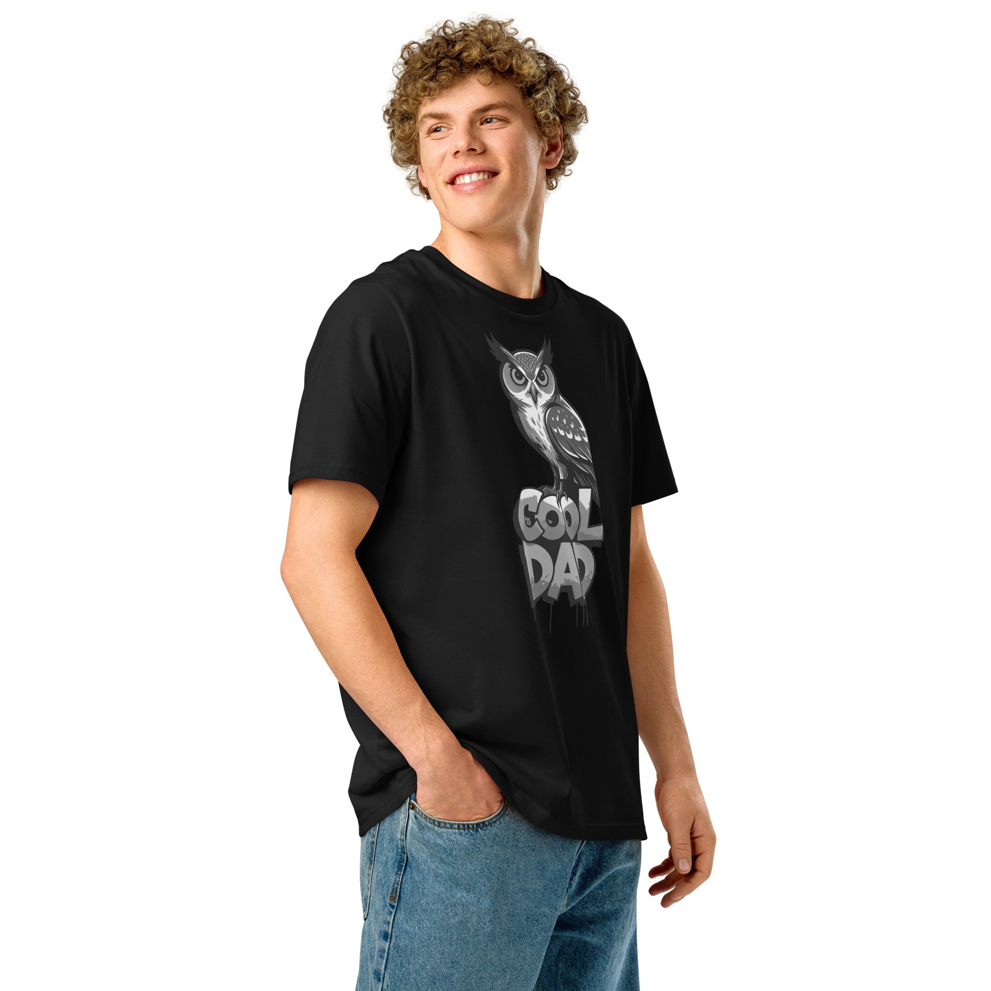 Unisex Organic Ribbed Neck T-Shirt – Owl-Themed Sustainable Fashion for Father’s Day | Dudeily Dudeily