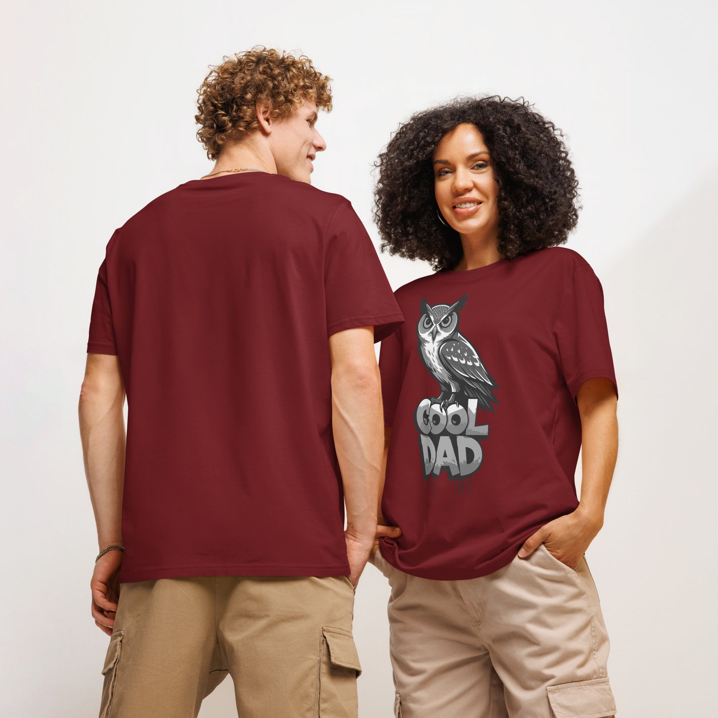 Unisex Organic Ribbed Neck T-Shirt – Owl-Themed Sustainable Fashion for Father’s Day | Dudeily Dudeily