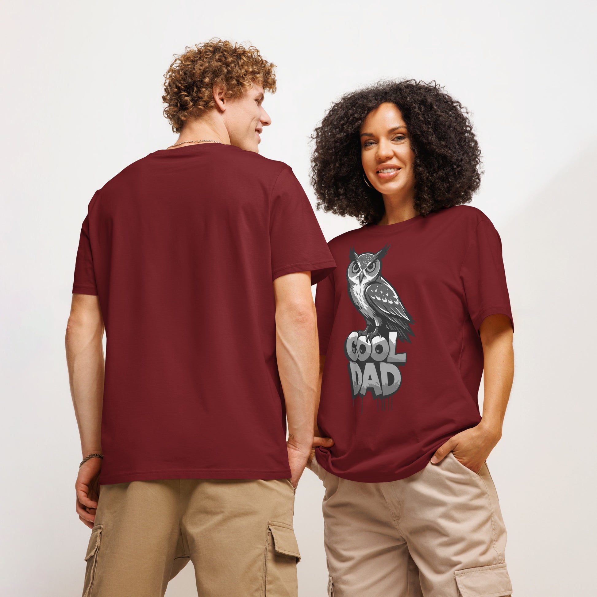 Unisex Organic Ribbed Neck T-Shirt – Owl-Themed Sustainable Fashion for Father’s Day | Dudeily Dudeily