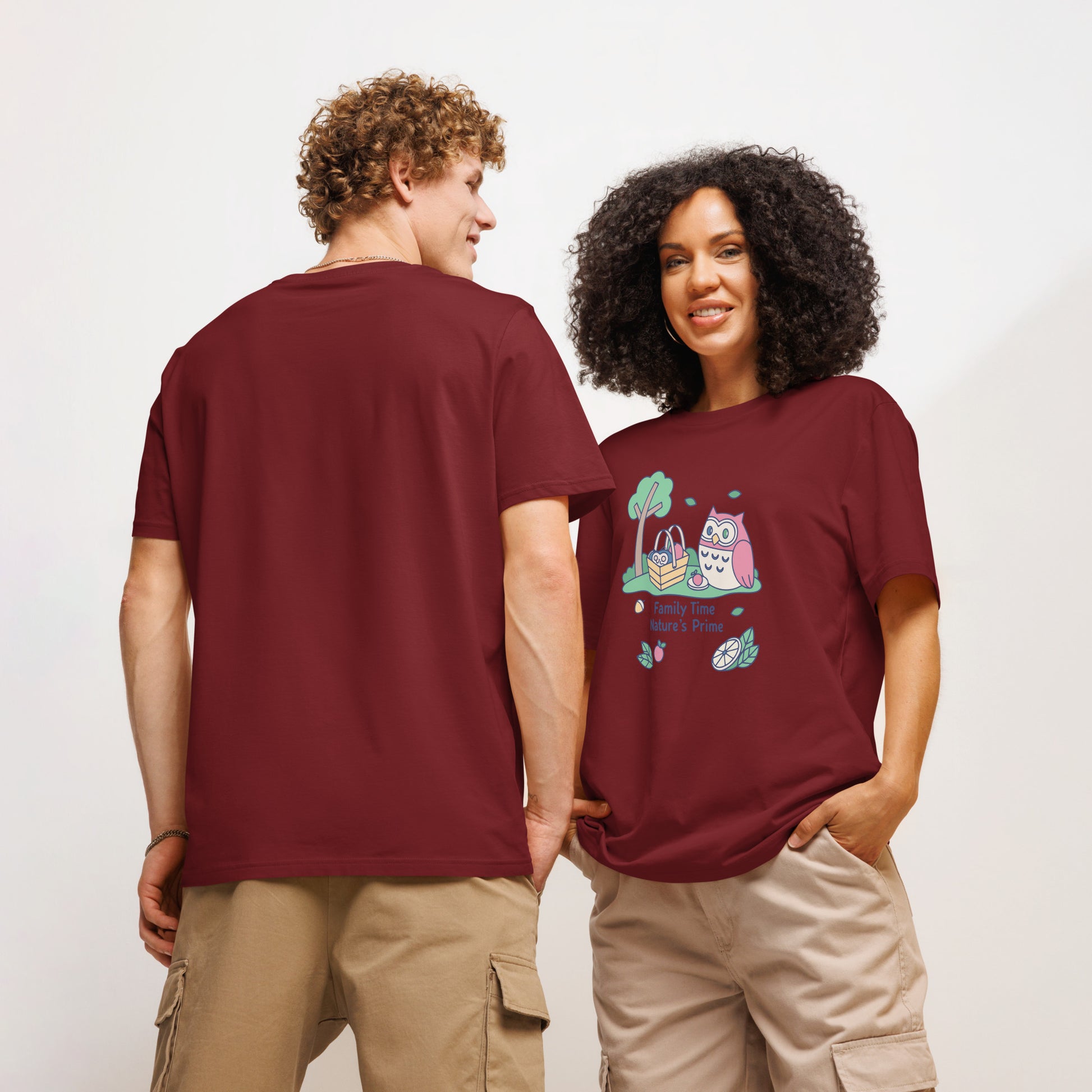 Unisex Organic Ribbed Neck T-Shirt – OwlThread Sustainable Fashion Pick for Family Day Dudeily