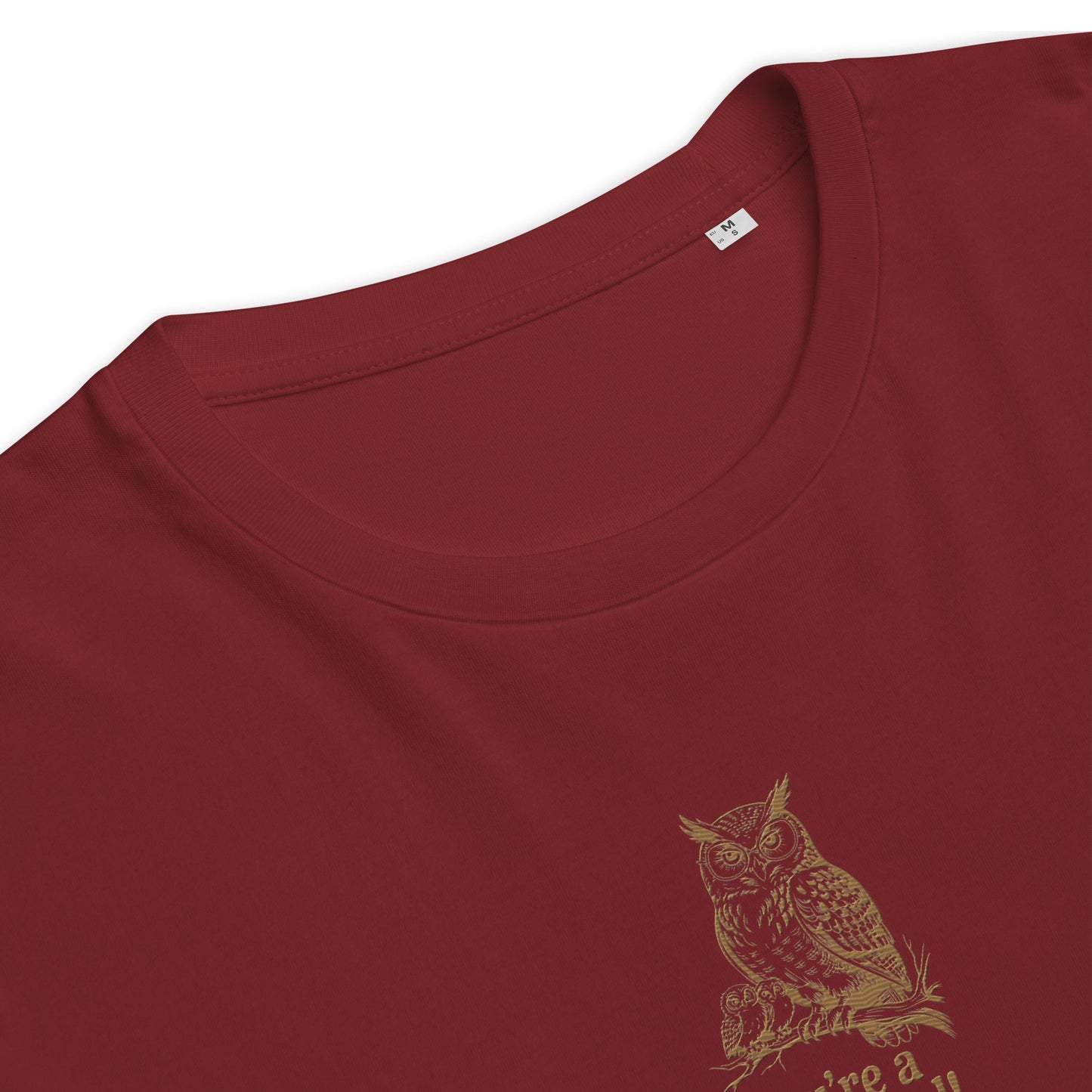Unisex Organic Ribbed Neck T-Shirt | Owl-Themed Sustainable Eco Fashion for Conscious Shoppers Dudeily
