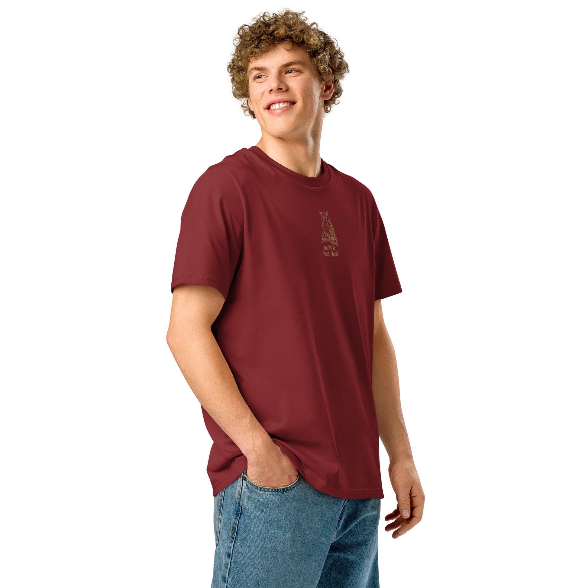 Unisex Organic Ribbed Neck T-Shirt | Owl-Themed Sustainable Eco Fashion for Ethical Nature Lovers USA Dudeily
