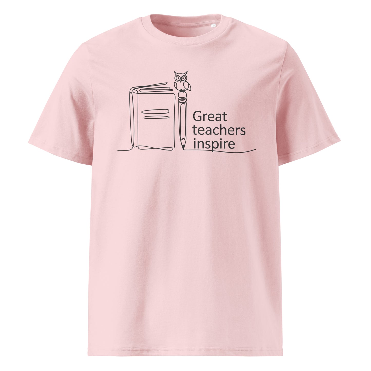 Unisex organic ribbed neck t-shirt Cotton Pink Dudeily