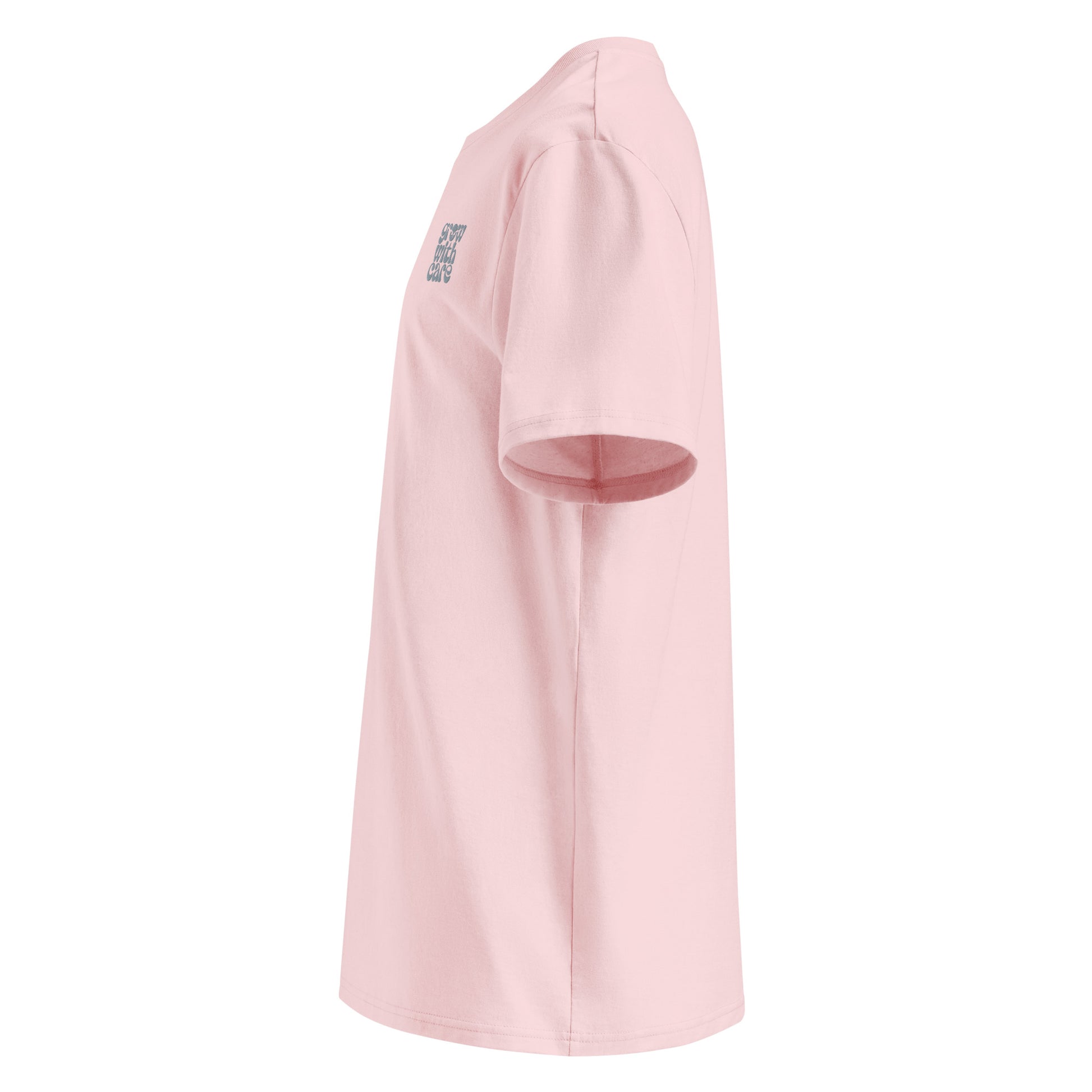 Eco-Friendly Owl Clothing Embroidered Unisex Organic Ribbed Neck T-Shirt "Grow With Care" Dudeily