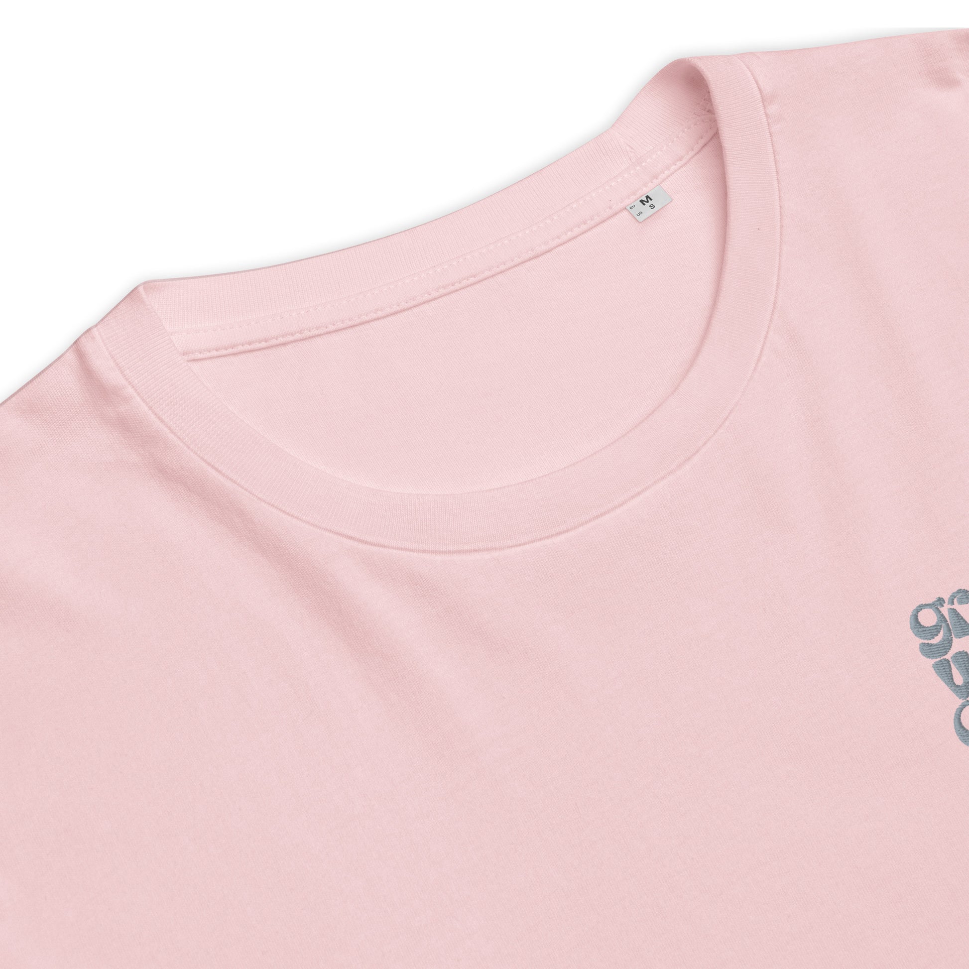 Eco-Friendly Owl Clothing Embroidered Unisex Organic Ribbed Neck T-Shirt "Grow With Care" Dudeily
