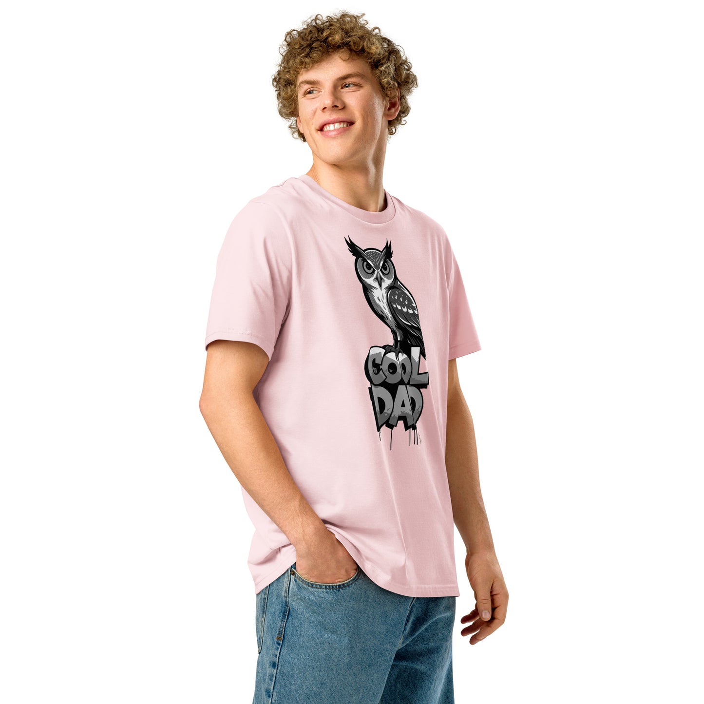 Unisex Organic Ribbed Neck T-Shirt – Owl-Themed Sustainable Fashion for Father’s Day | Dudeily Dudeily