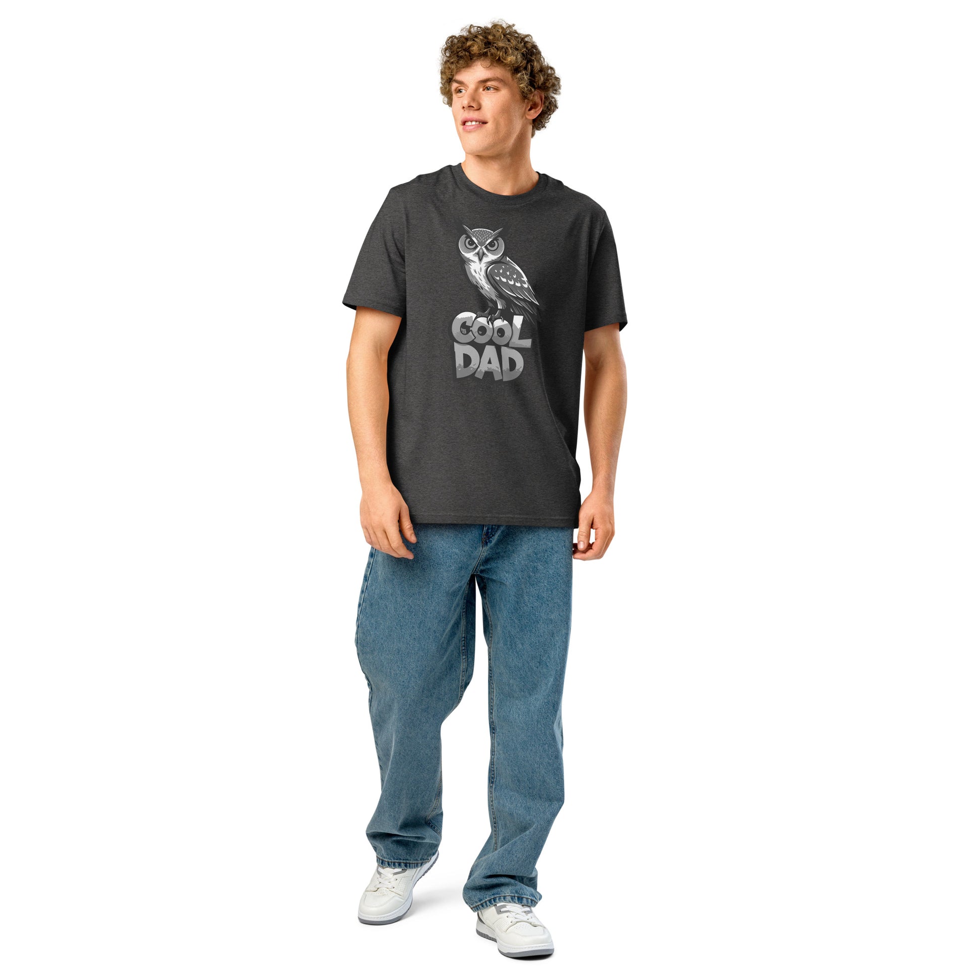 Unisex Organic Ribbed Neck T-Shirt – Owl-Themed Sustainable Fashion for Father’s Day | Dudeily Dudeily