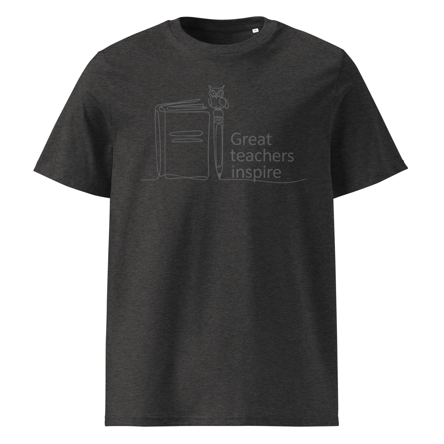 Unisex organic ribbed neck t-shirt Dark Heather Grey Dudeily