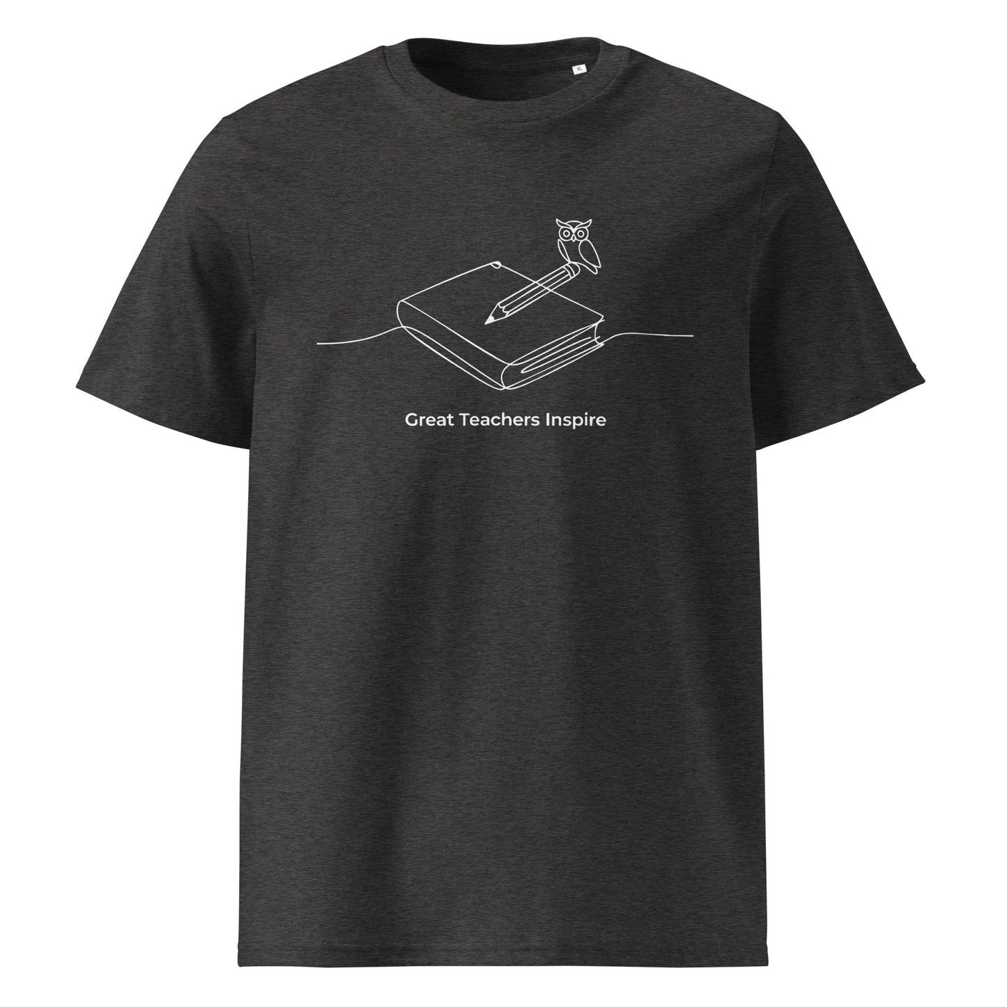 Unisex organic ribbed neck t-shirt Dark Heather Grey Dudeily