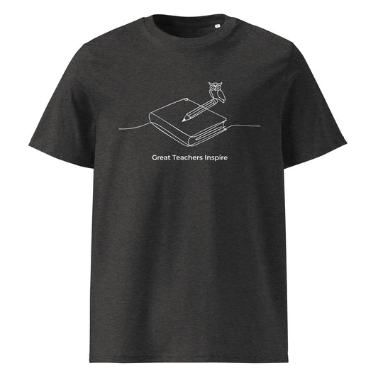 Unisex organic ribbed neck t-shirt Dark Heather Grey Dudeily