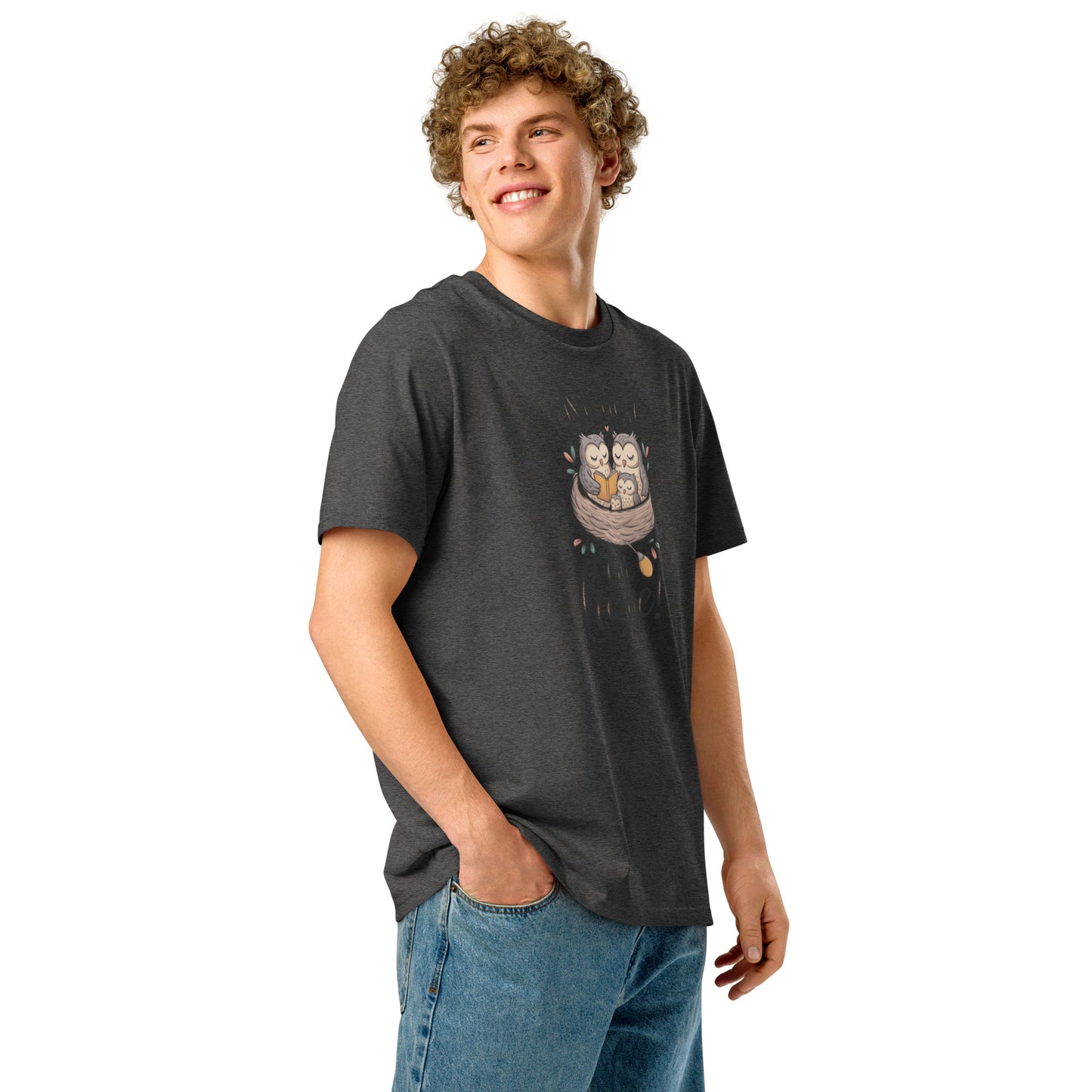 Unisex Organic Ribbed Neck T-Shirt – OwlThread Sustainable Fashion Tee for Family Day Style Dudeily