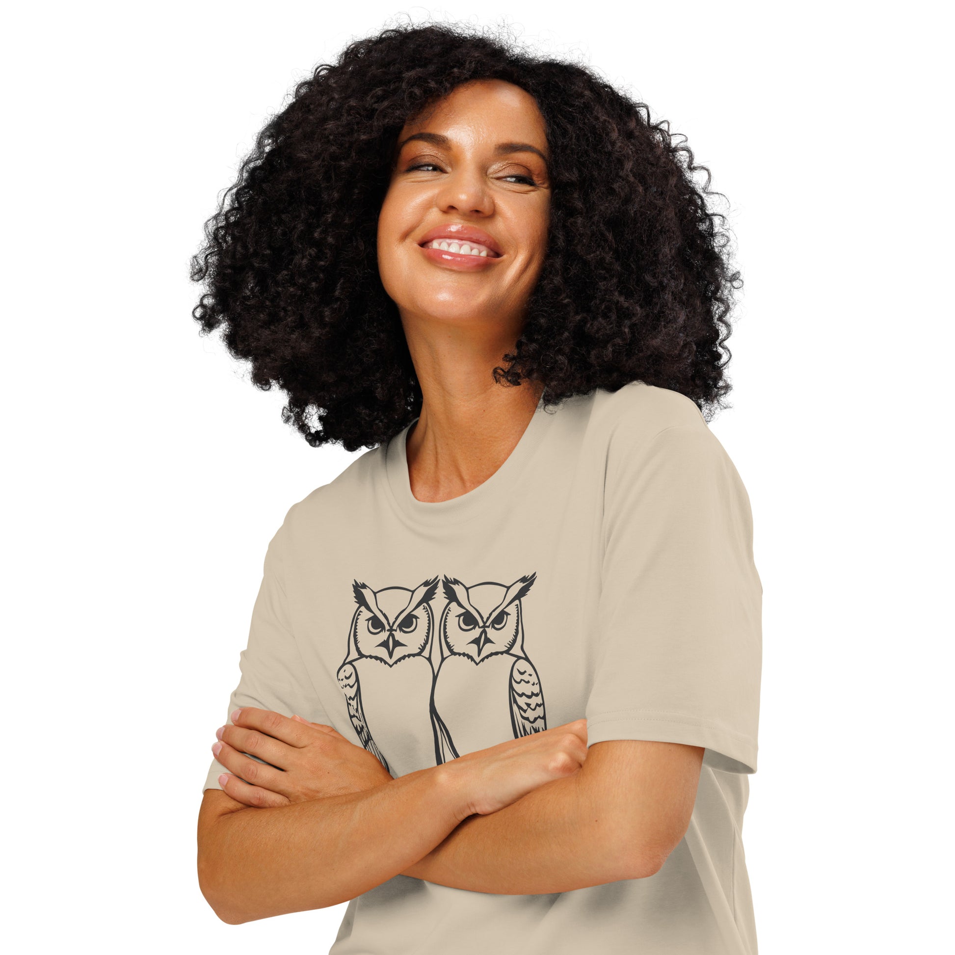 Unisex Organic Ribbed Neck T-Shirt: Hoo’s Got My Back? | Owl-Themed Sustainable Fashion USA by Dudeily Dudeily