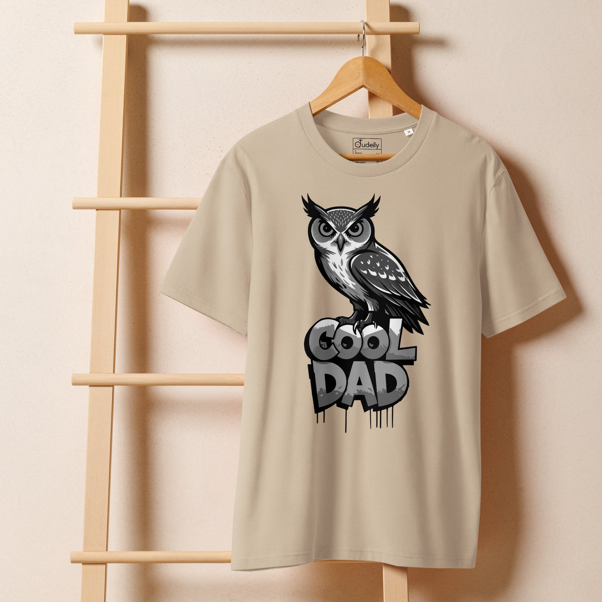Unisex Organic Ribbed Neck T-Shirt – Owl-Themed Sustainable Fashion for Father’s Day | Dudeily Dudeily