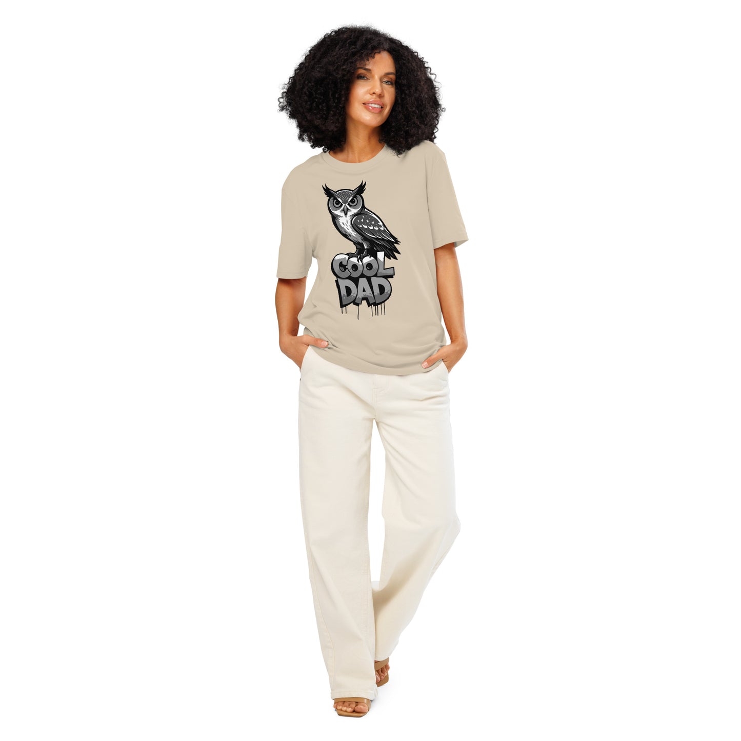 Unisex Organic Ribbed Neck T-Shirt – Owl-Themed Sustainable Fashion for Father’s Day | Dudeily Desert Dust Dudeily