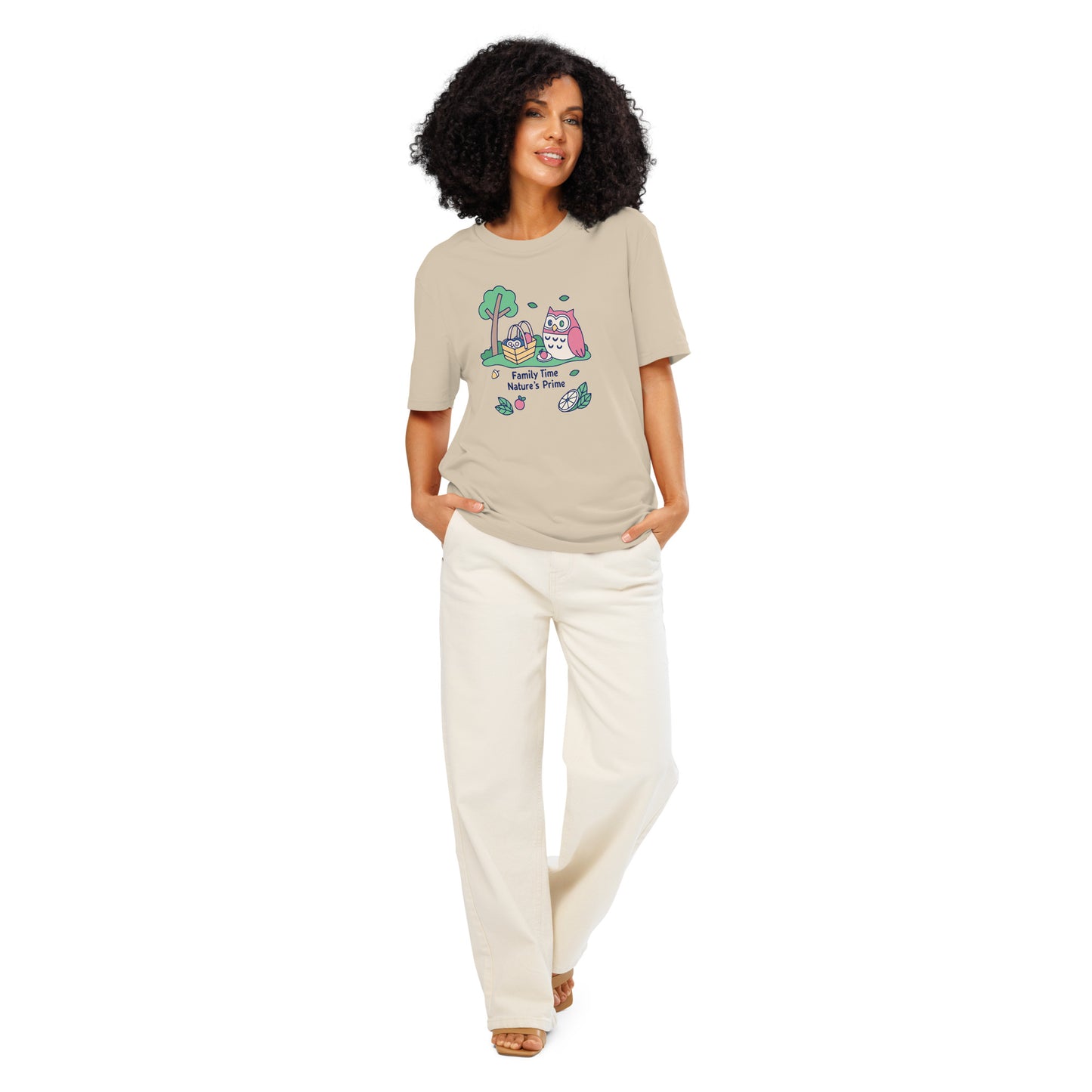 Unisex Organic Ribbed Neck T-Shirt – OwlThread Sustainable Fashion Pick for Family Day Desert Dust Dudeily