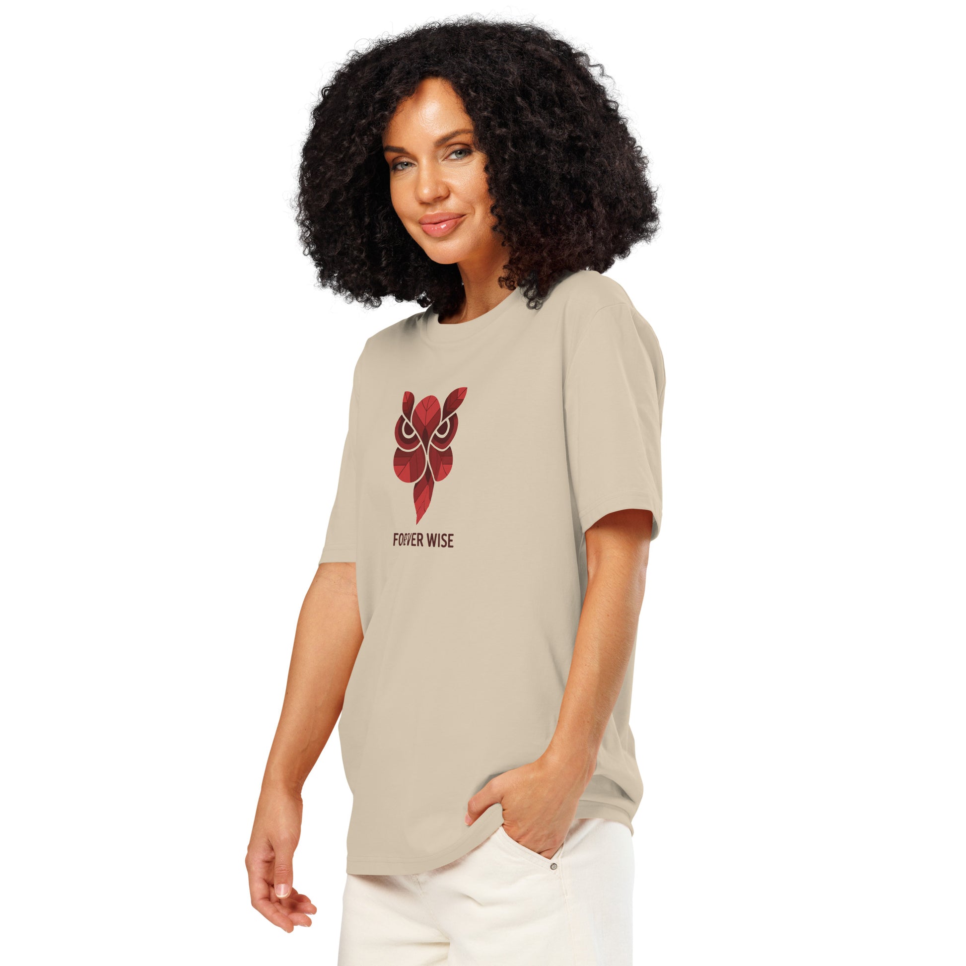 Unisex Organic Ribbed Neck T-Shirt: 'Forever Wise' | Sustainable Owl Fashion USA Dudeily
