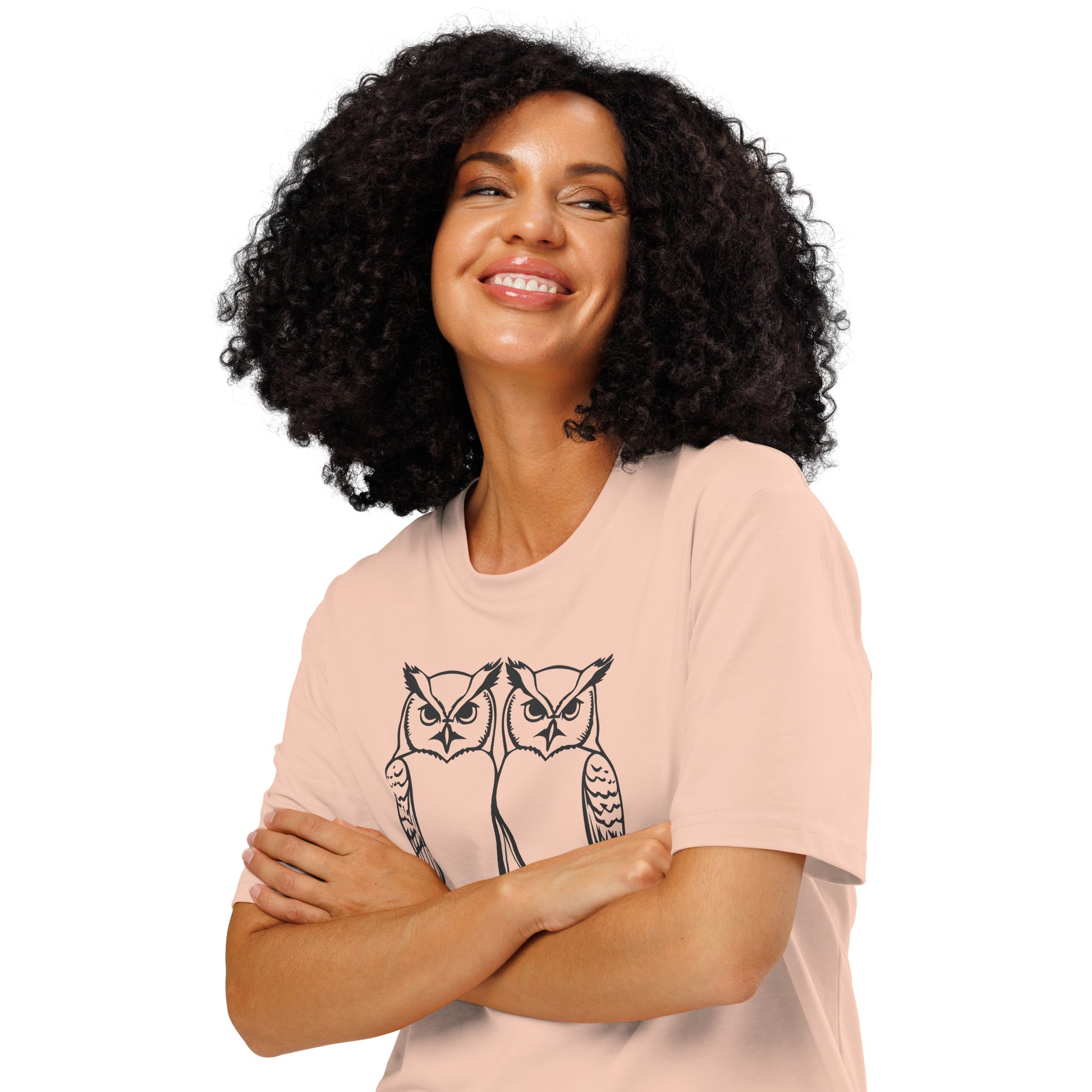 Unisex Organic Ribbed Neck T-Shirt: Hoo’s Got My Back? | Owl-Themed Sustainable Fashion USA by Dudeily Dudeily