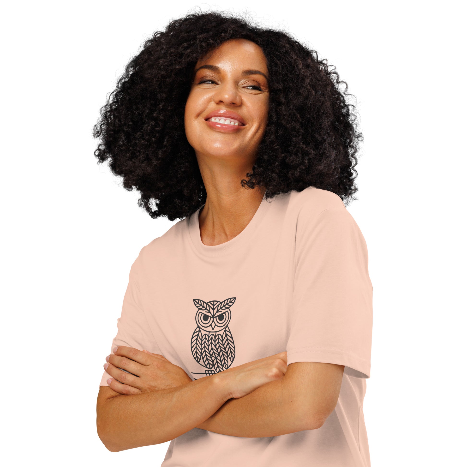 Unisex Organic Ribbed Neck T-Shirt: 'Ethics in Every Feather' | Sustainable Owl Fashion USA Dudeily