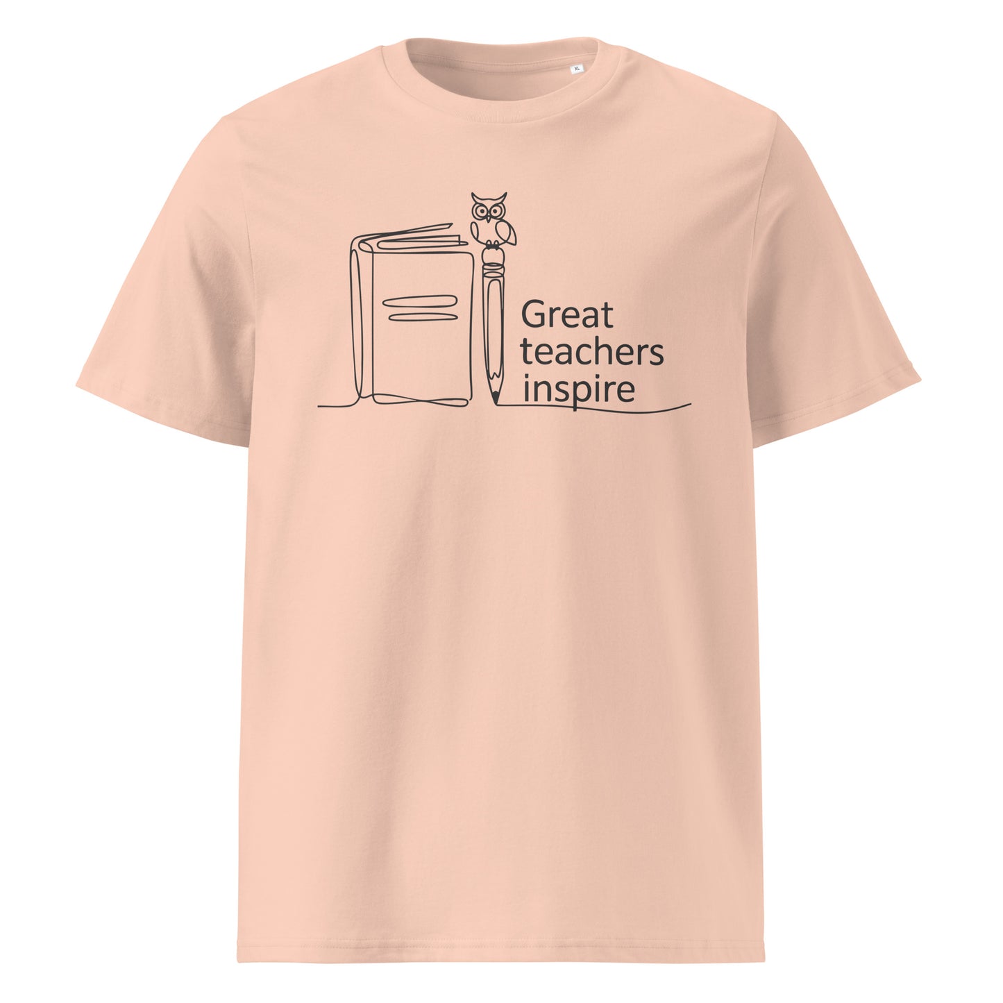 Unisex organic ribbed neck t-shirt Fraiche Peche Dudeily